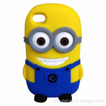 Silicone Case for iPhone 4/4s with Retail Packing, Cute Carton Character